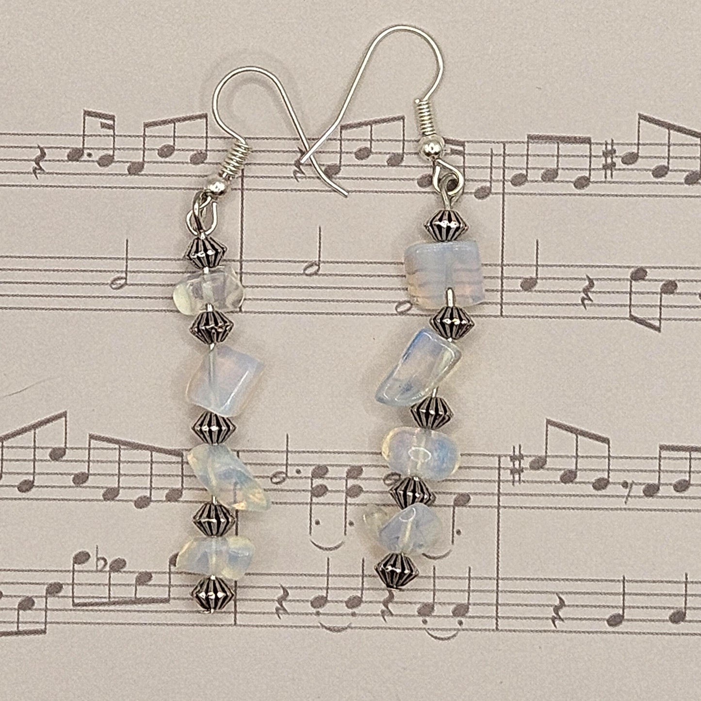 Earrings - Trade/Gemstone Beads - Moonstone