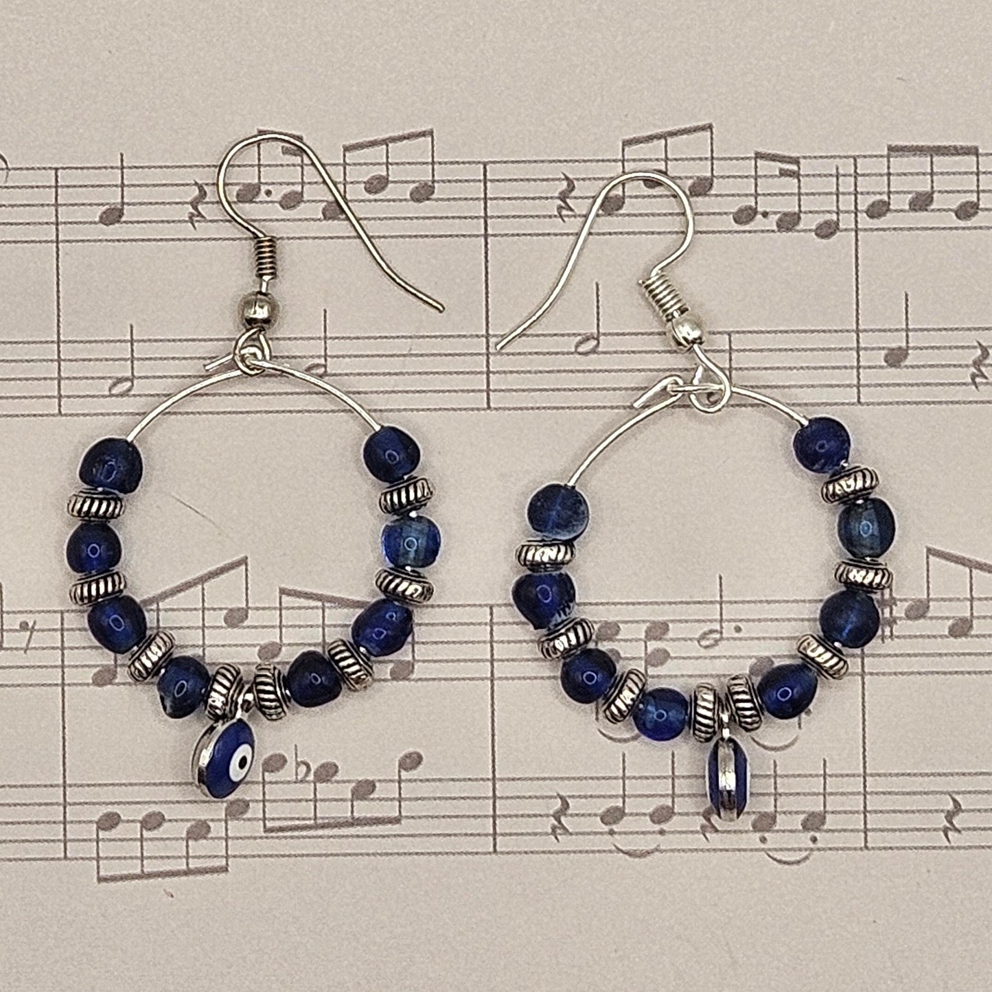 Earrings - Glass Beads - Evil Eye