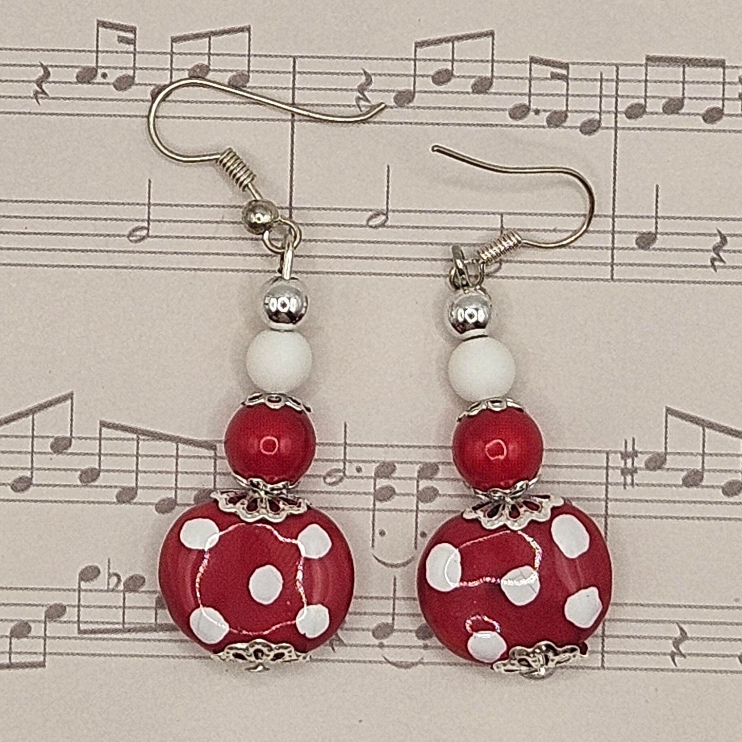 Earrings - Red Ceramic