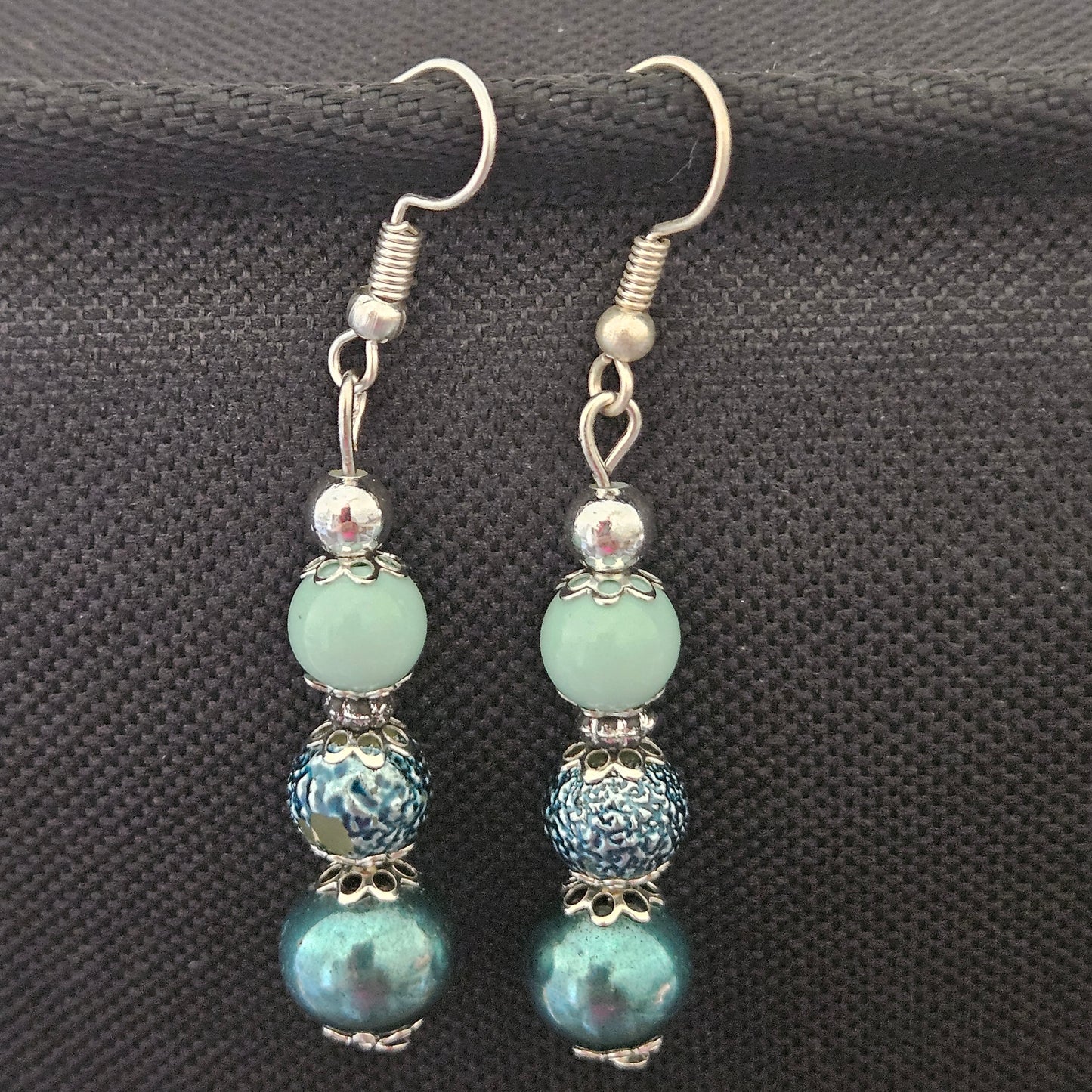 Earrings - Glass Beads - Turquoise sparkle