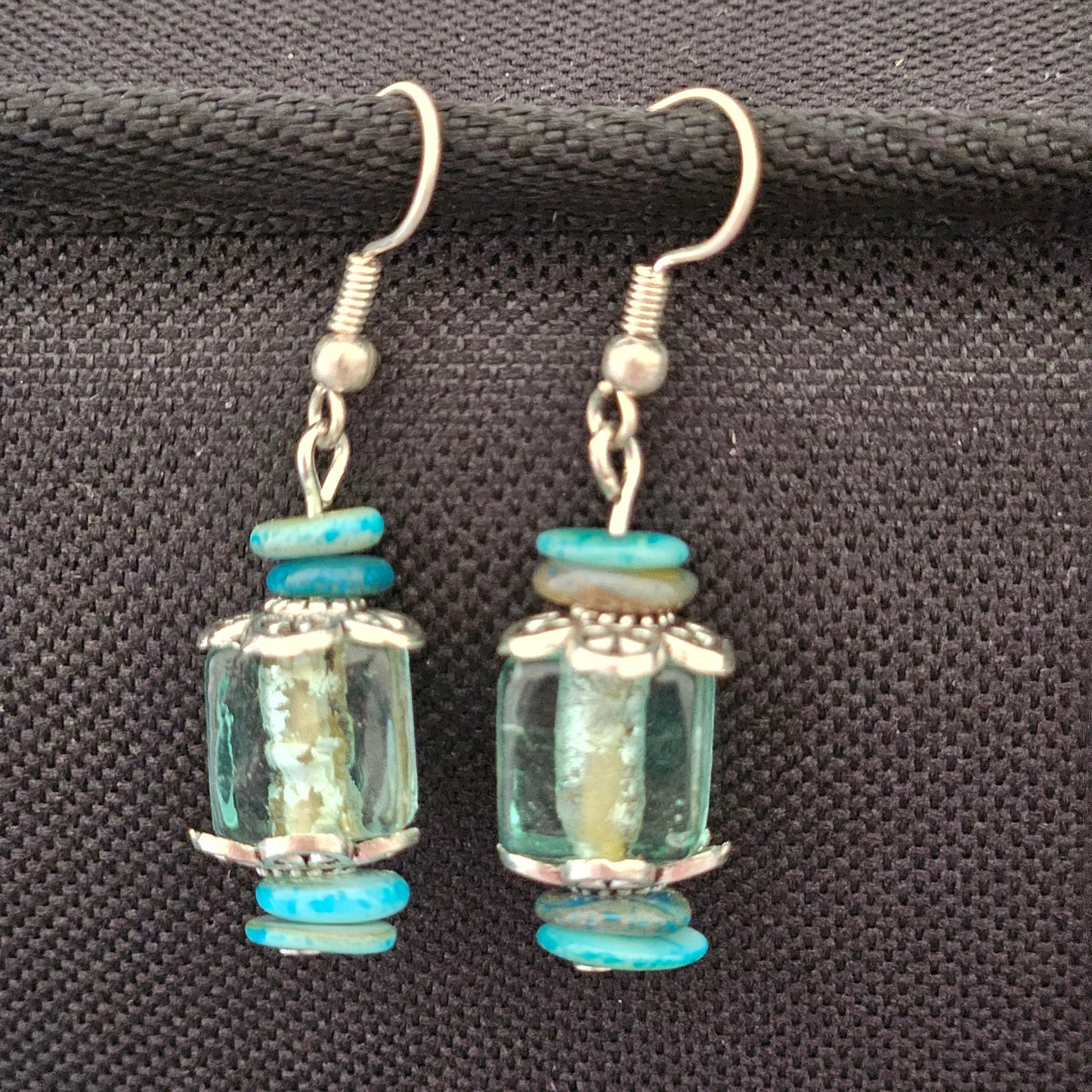 Earrings - Glass Beads - Crystal Clear Ocean