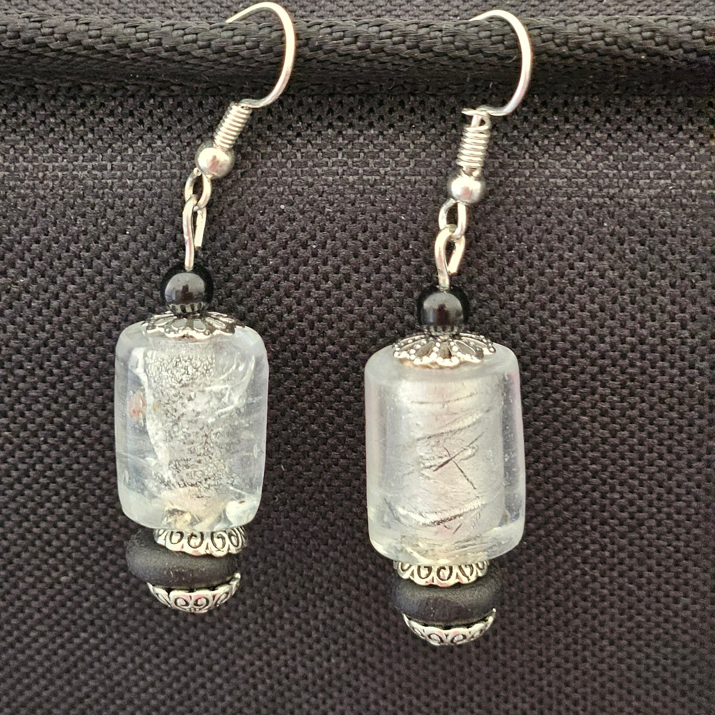 Earrings - Glass Beads - Crystal Clear 2