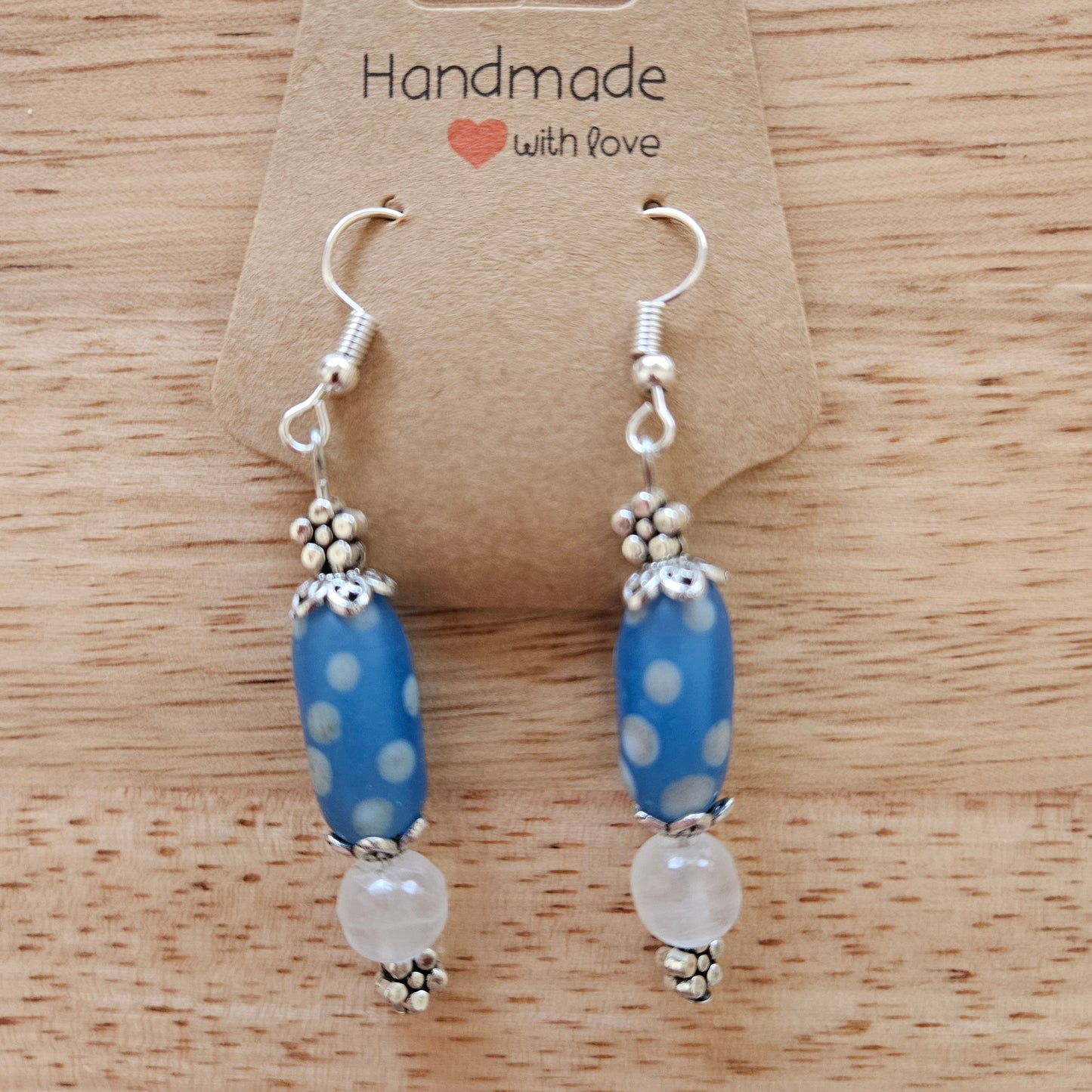 Earrings - Glass Beads - Polka Dot