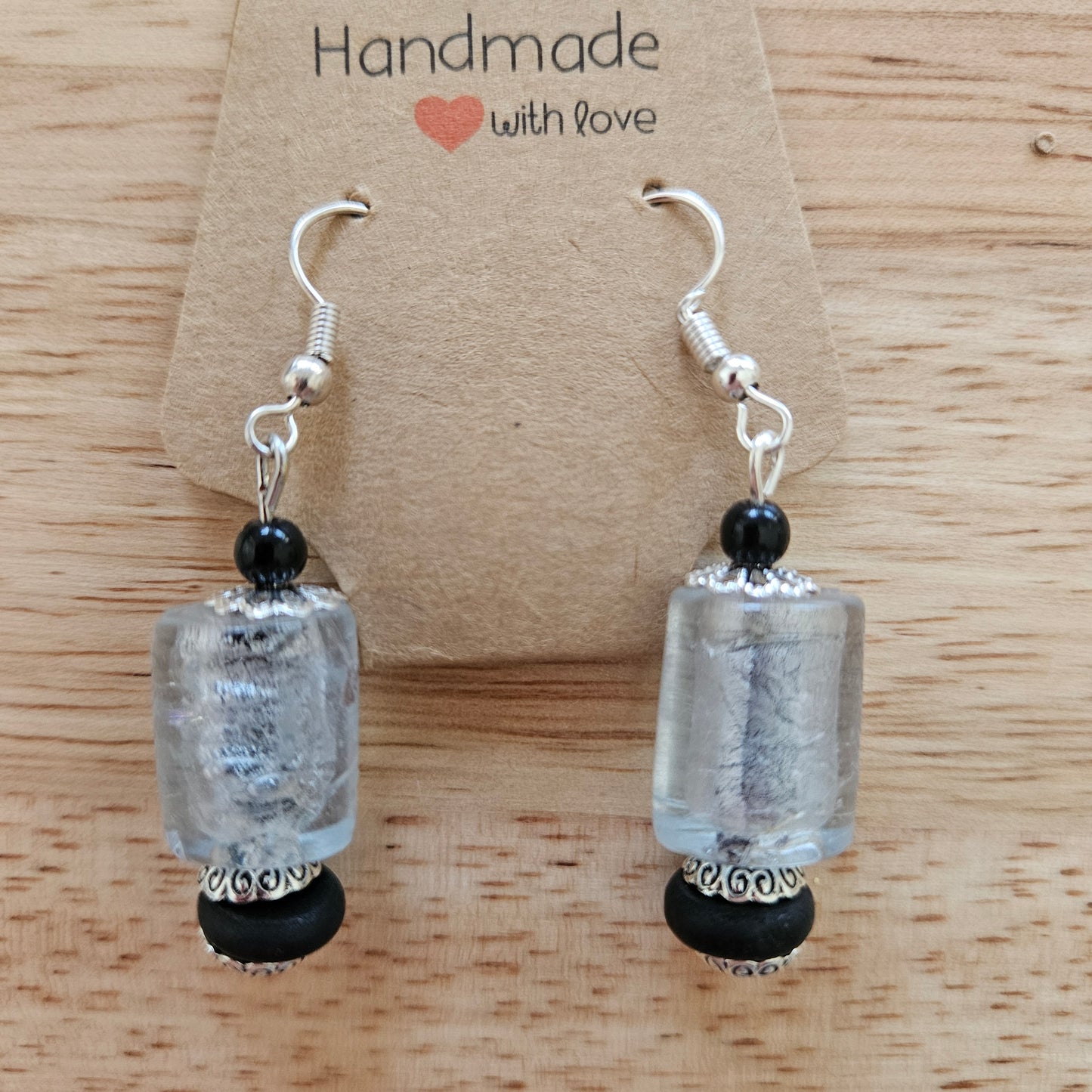 Earrings - Glass Beads - Crystal Clear 2