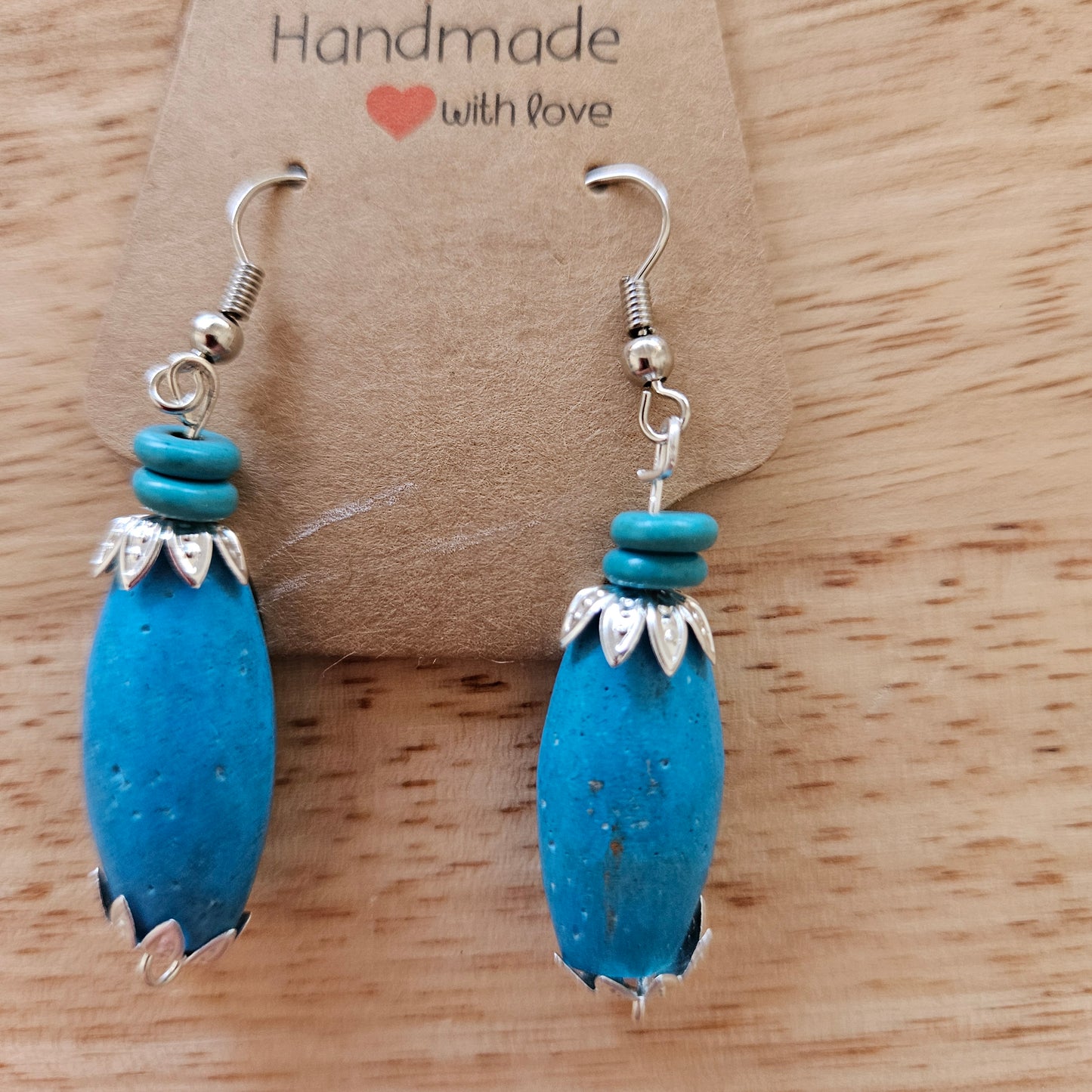 Earrings - Trade/Gemstone Beads - Oval Shape