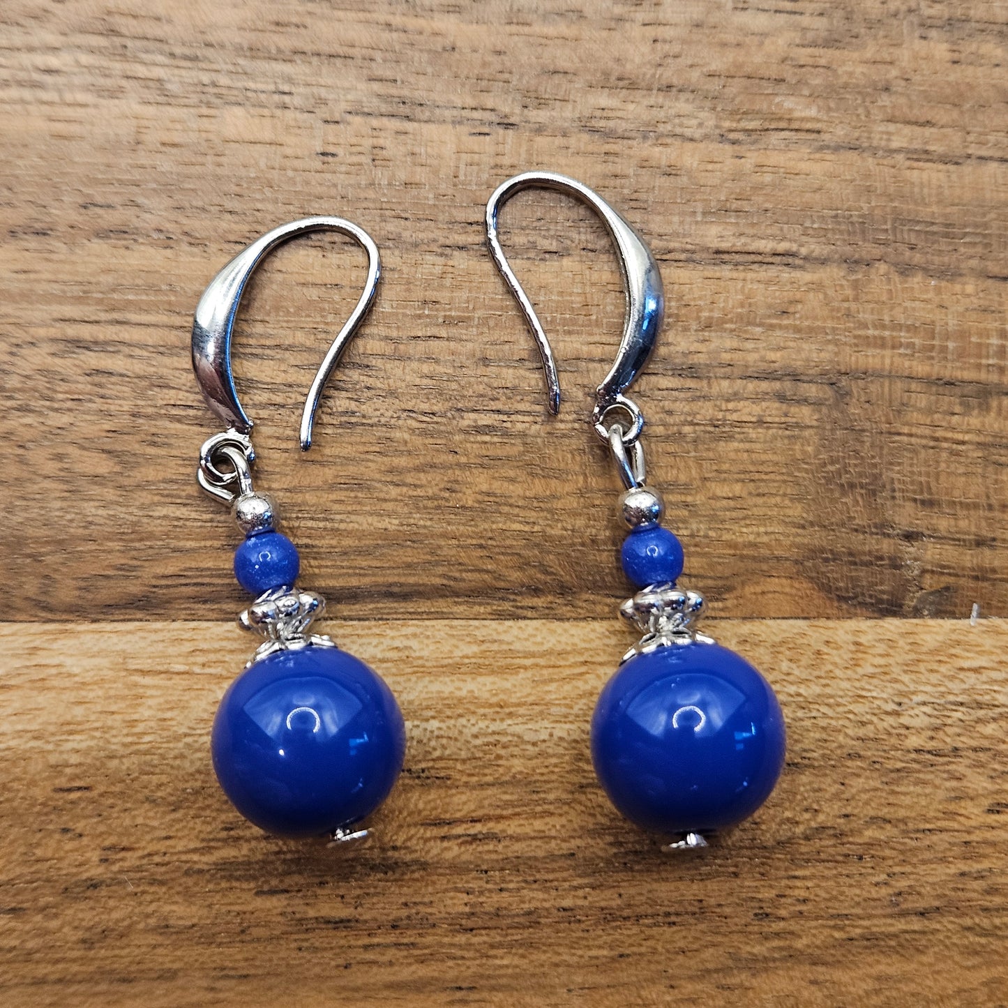 Earrings - Glass Beads - Blue glass