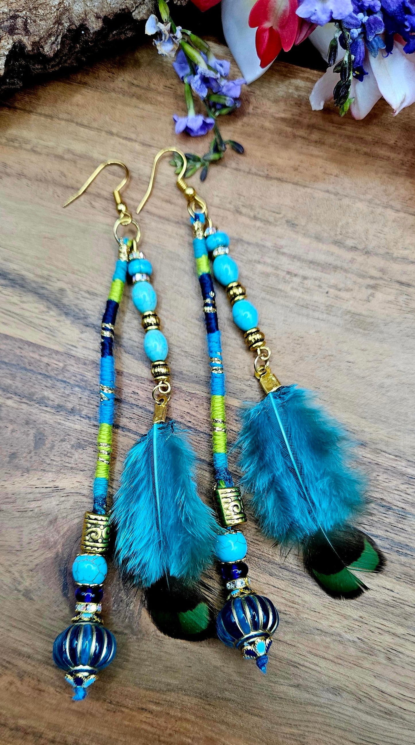 Hairwrap Earrings - Turquoise