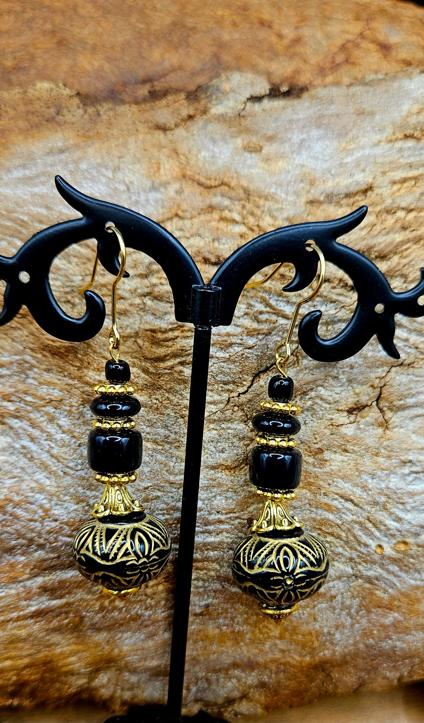 Earrings - Oriental Black