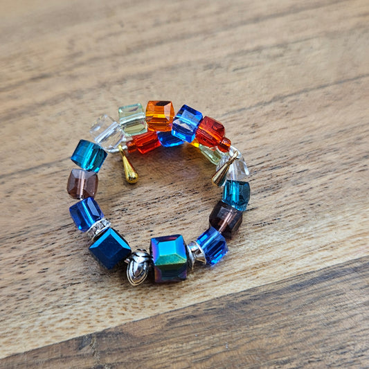 Fidget Ring - Square crystals
