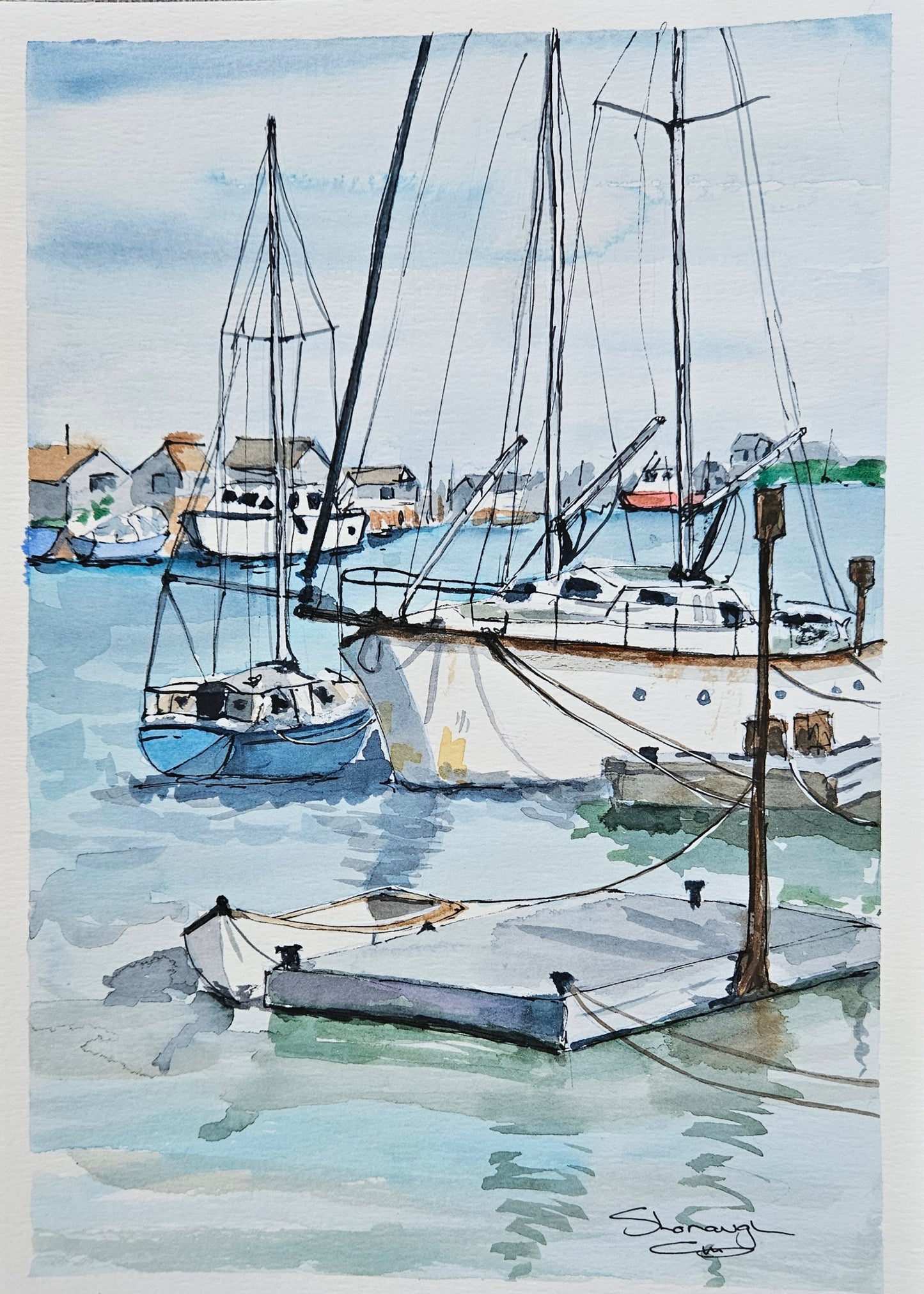 Art - 'Boats on the Dock'