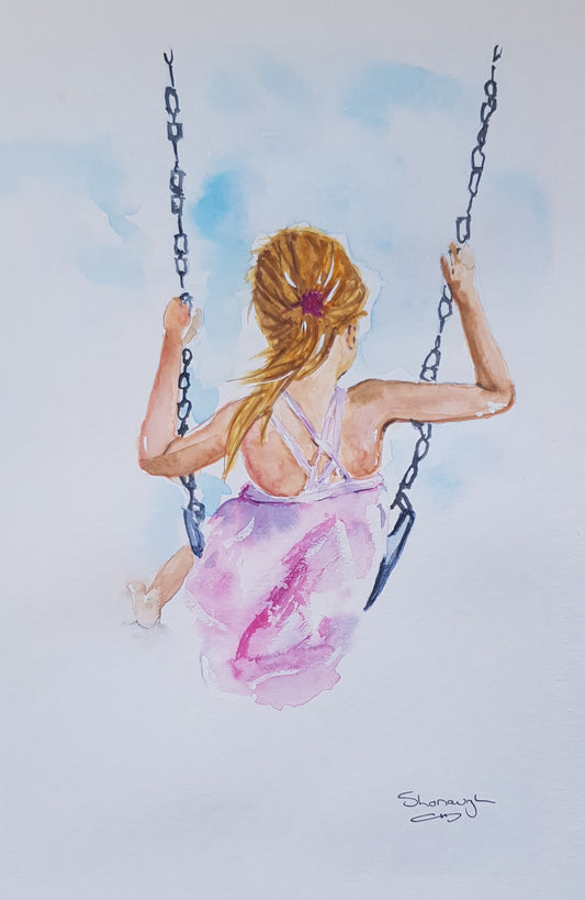 Art - Girl on Swing