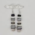 Earrings - Trade/Gemstone Beads - Black n White