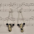 Earrings - Trade/Gemstone Beads -  Dalmatian Jasper Crystal