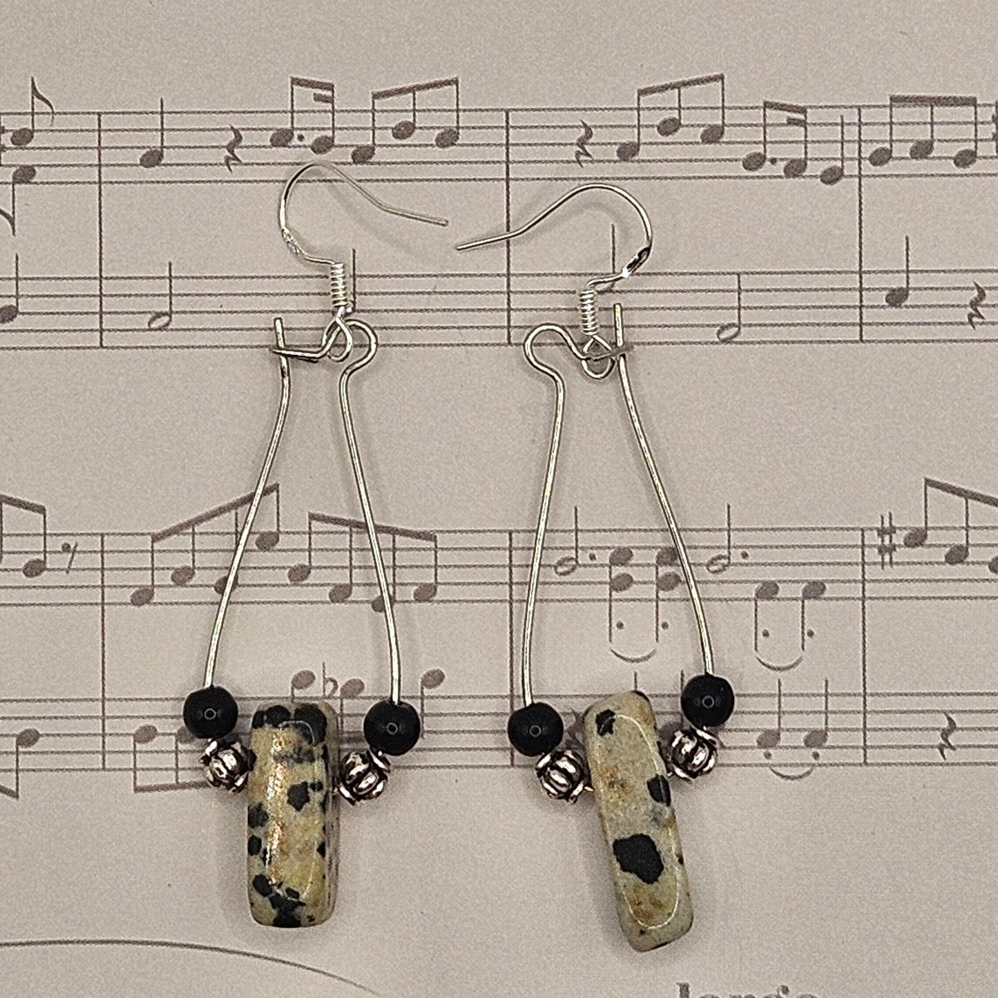 Earrings - Gemstone Glow Earrings -  Dalmatian Jasper Crystal