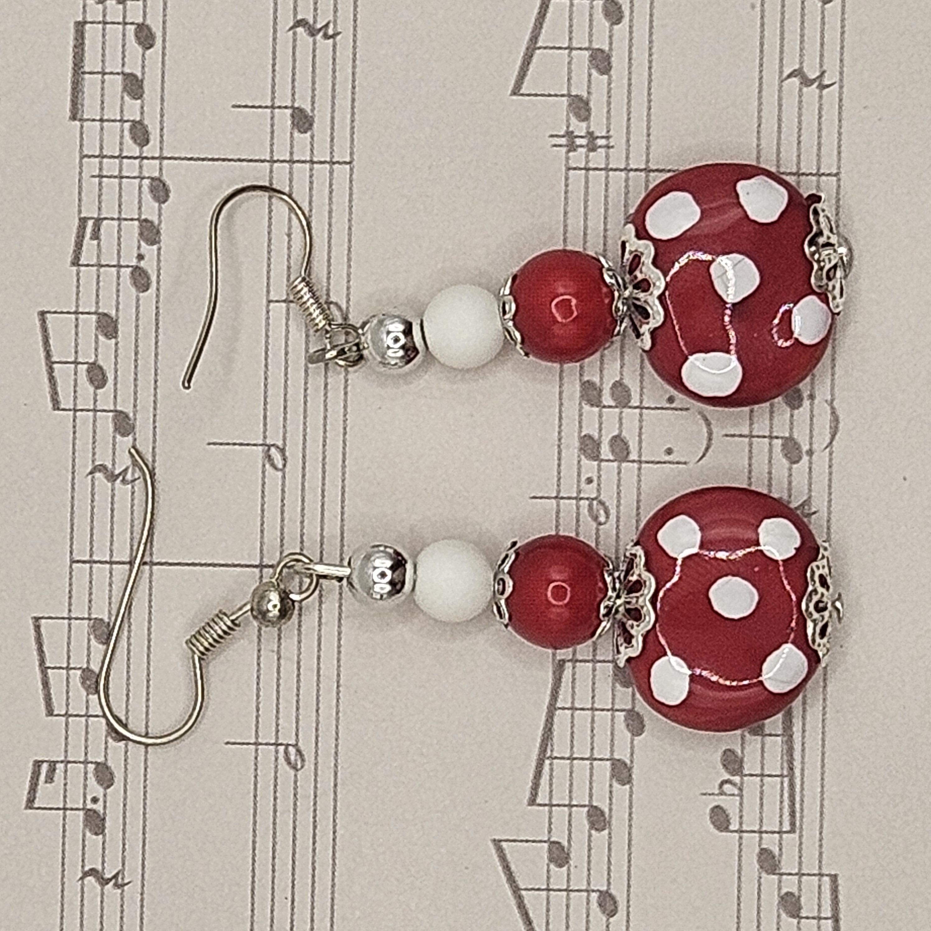 Earrings - Red Ceramic
