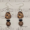 Earrings - Trade/Gemstone Beads - Tiger