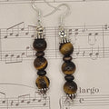 Earrings - Trade/Gemstone Beads - Tigers eye
