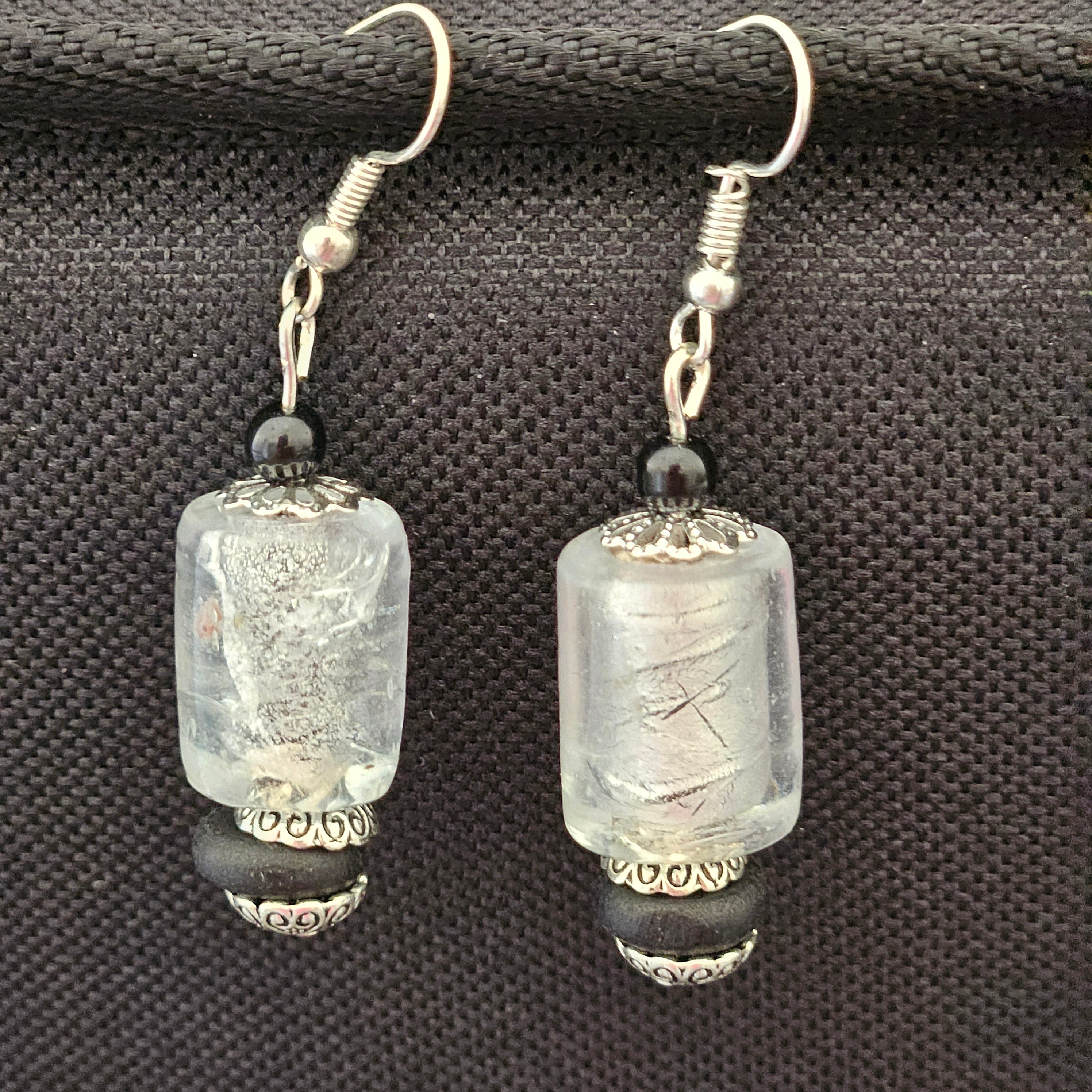 Earrings - Glass Beads - Crystal Clear 2