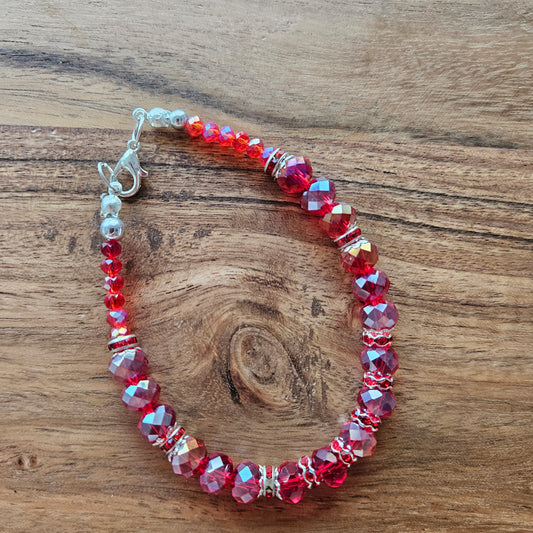 Bracelet - Unique Handmade Bracelets - Crystal Red