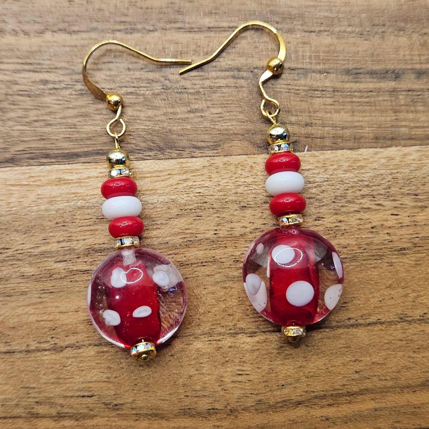 Earrings - Glass & Ceramic Treasures - Red Dot