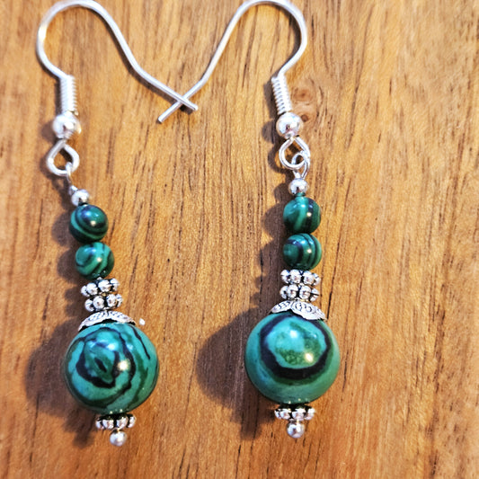 Earrings - Glass & Ceramic Treasures - Malacite