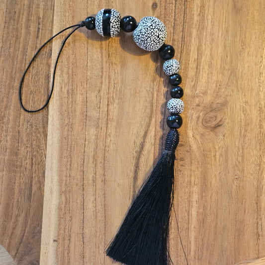 Mindfull Meditation Beads  - Black Tassel
