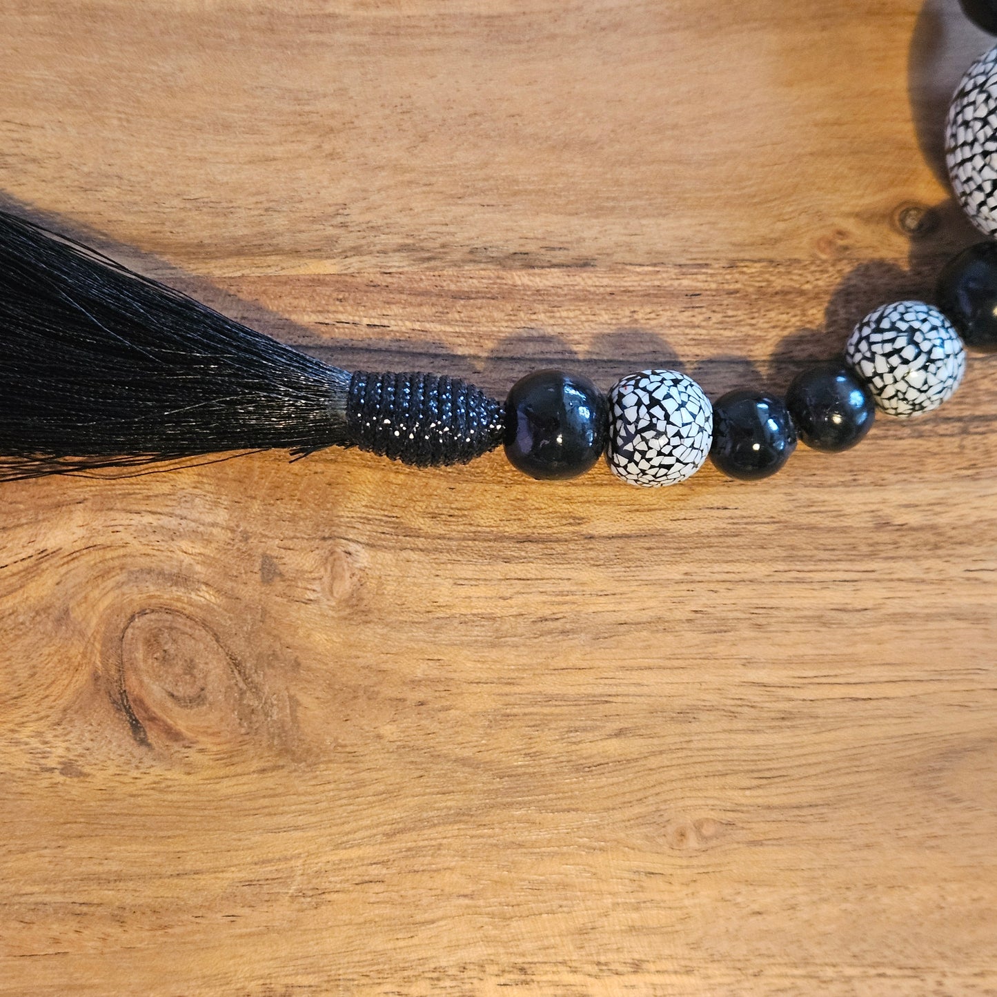 Mindfull Meditation Beads  - Black Tassel