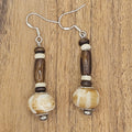 Earrings - Trade/Gemstone Beads - Bone and Timber