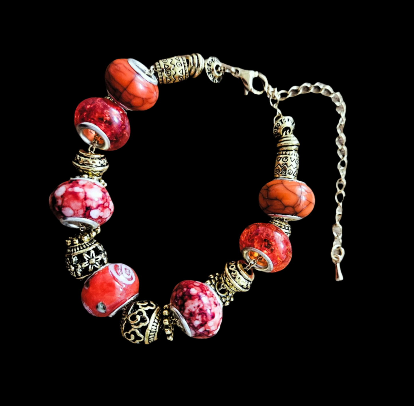 Charm Bracelet - Fire Red