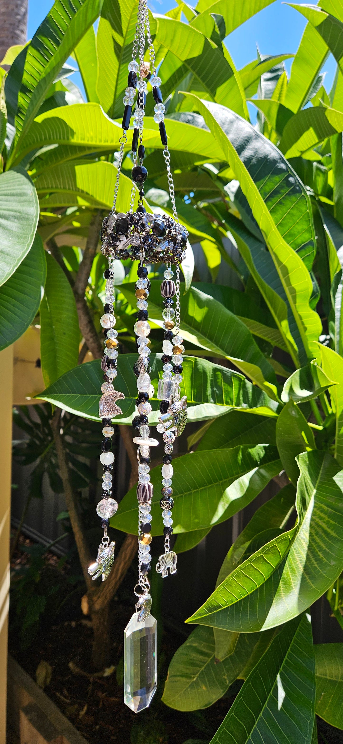 Sunlit Crystal Suncatchers - Black arm Bandit/Chime