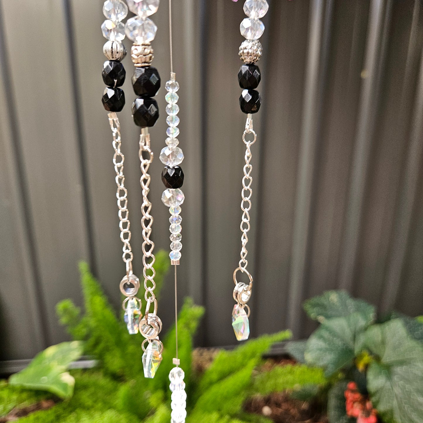 Sunlit Crystal Suncatchers - Black arm Bandit/Chime