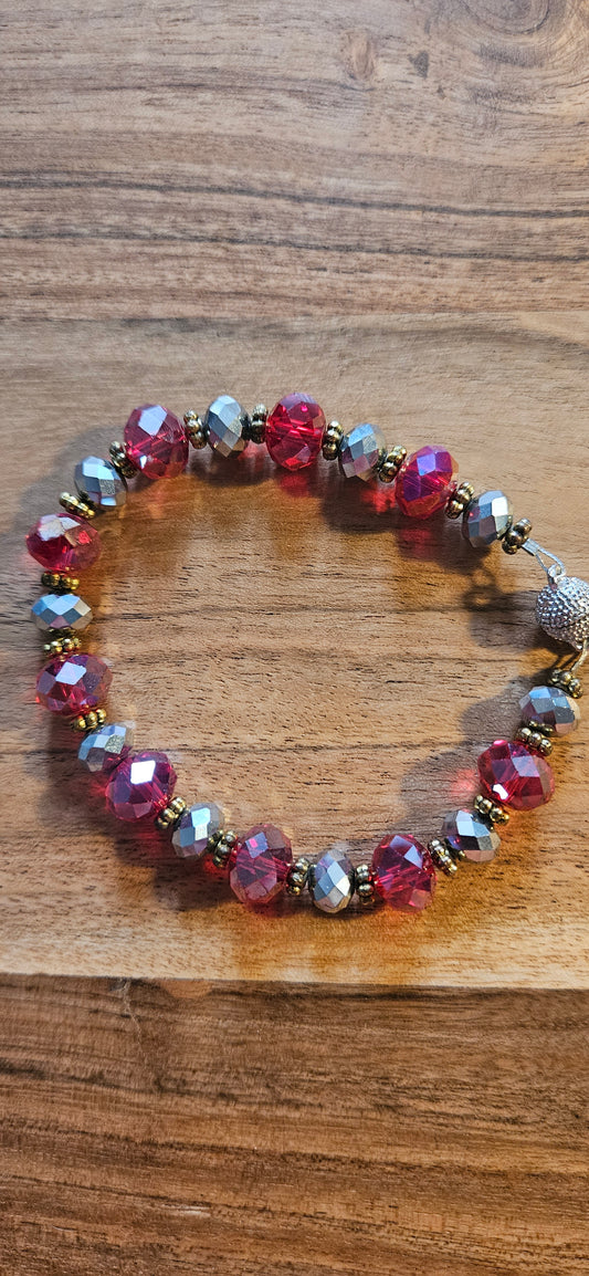 Charm Bracelet - Purple and Red Crystal