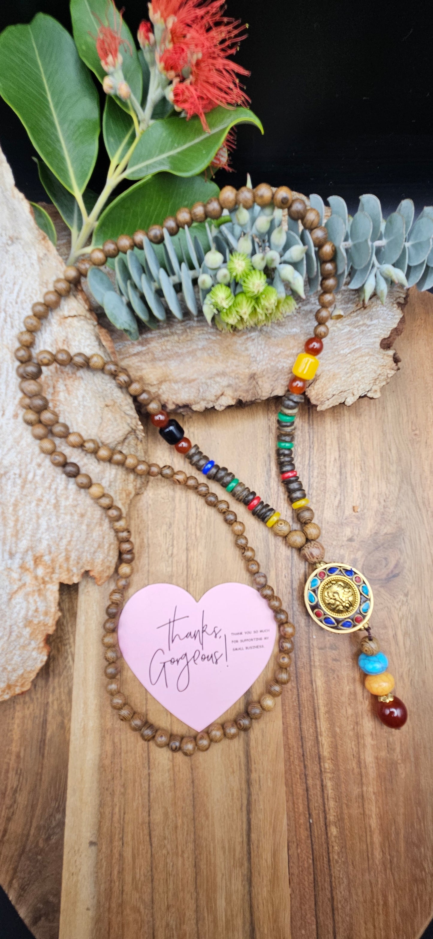 Necklace - Wooden Blue