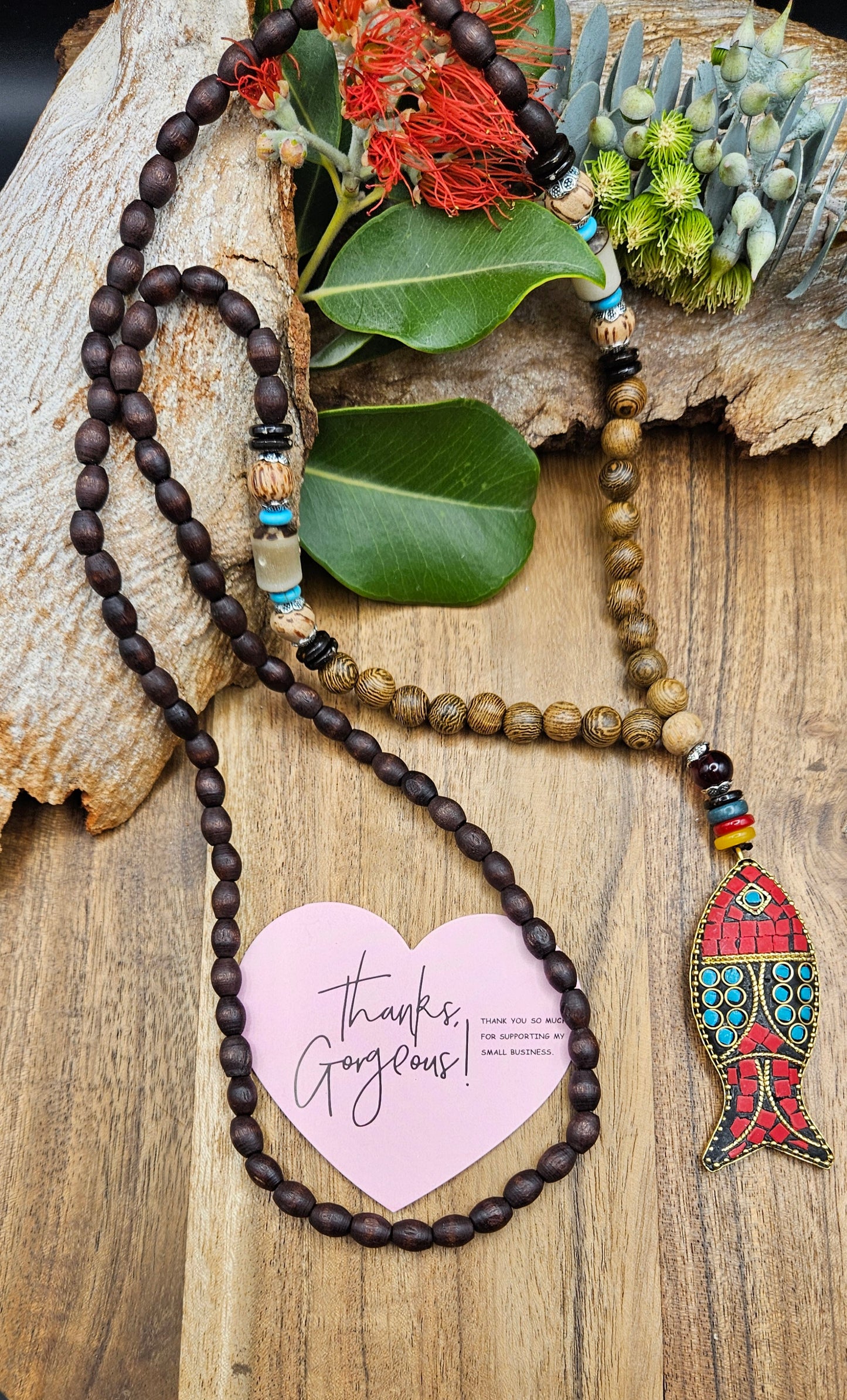 Necklace - Wooden Fish