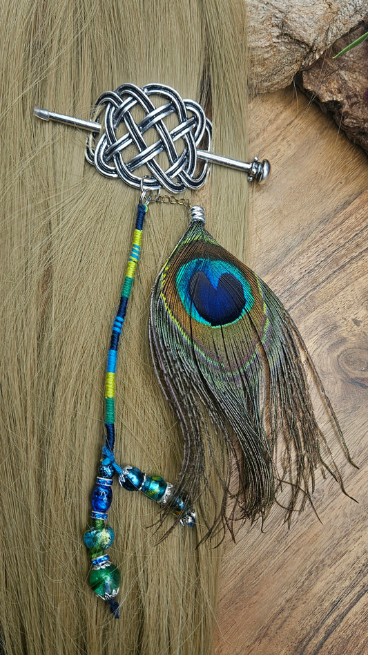 Hairpin - Viking Peacock
