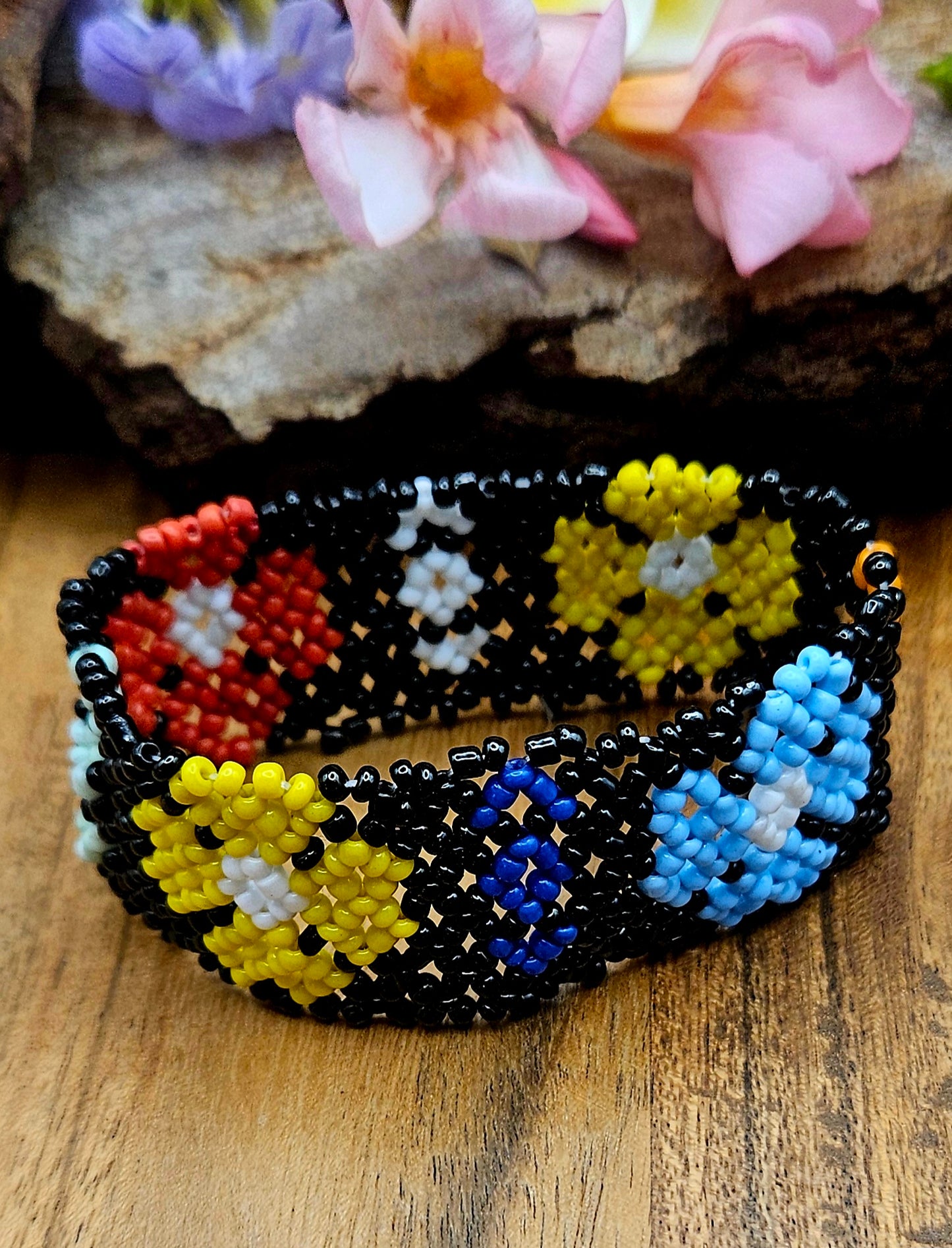 African Seed Bead Bracelet - Patchouli Path