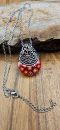 Necklace - Bohemian Glass Inlay Pendant - Sunset