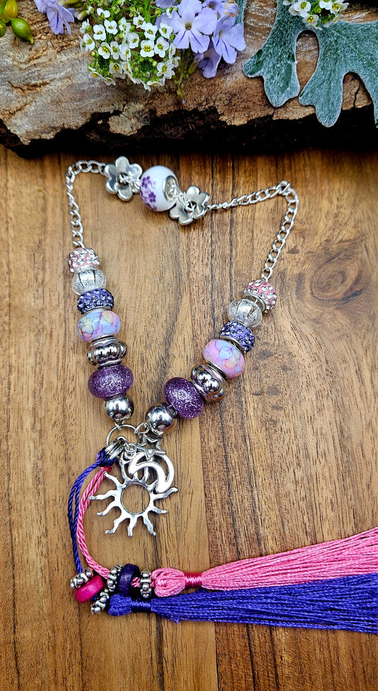 Mindfull Meditation Beads - Purple Circle