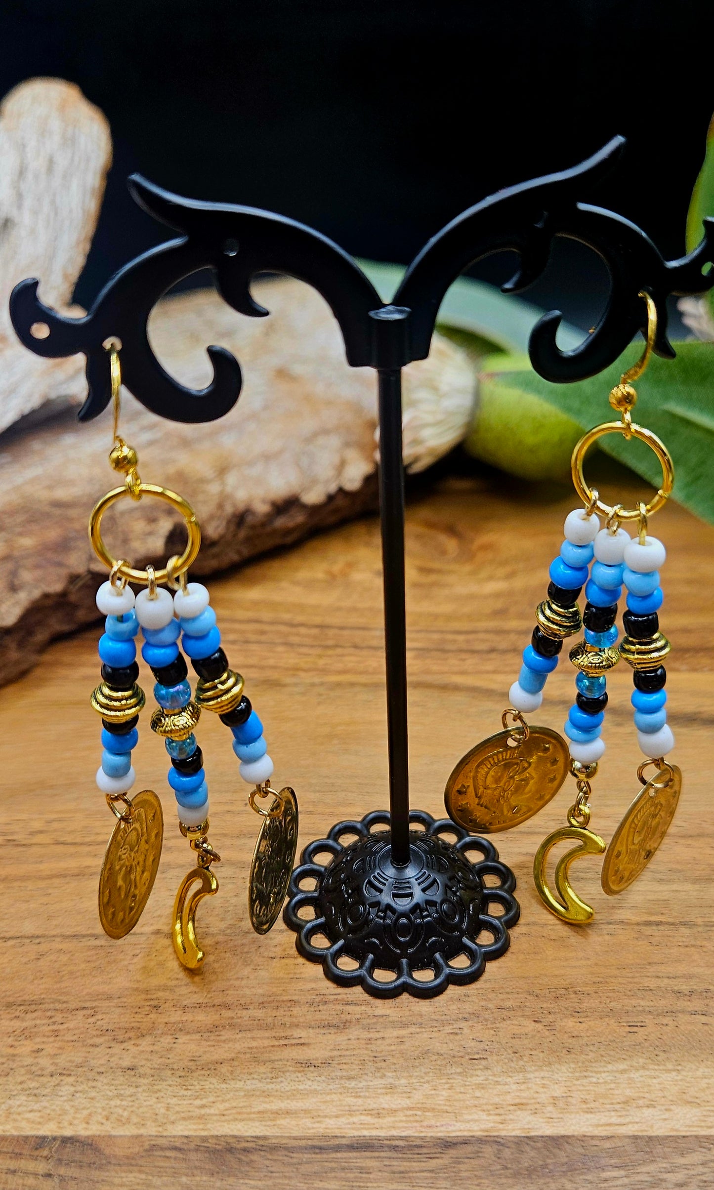 Earrings - Boho - Dangles blue