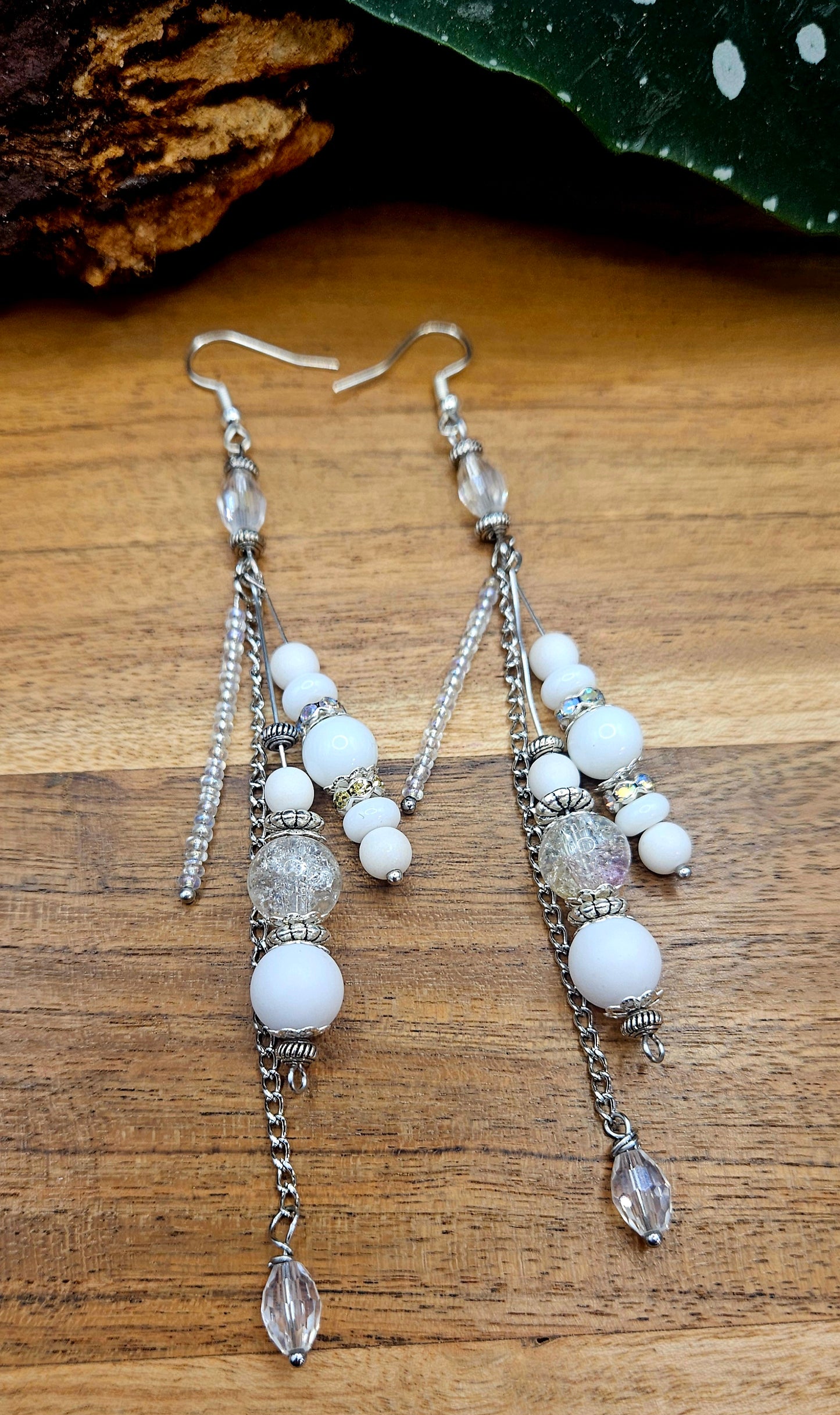 Earrings - Boho - White Noise