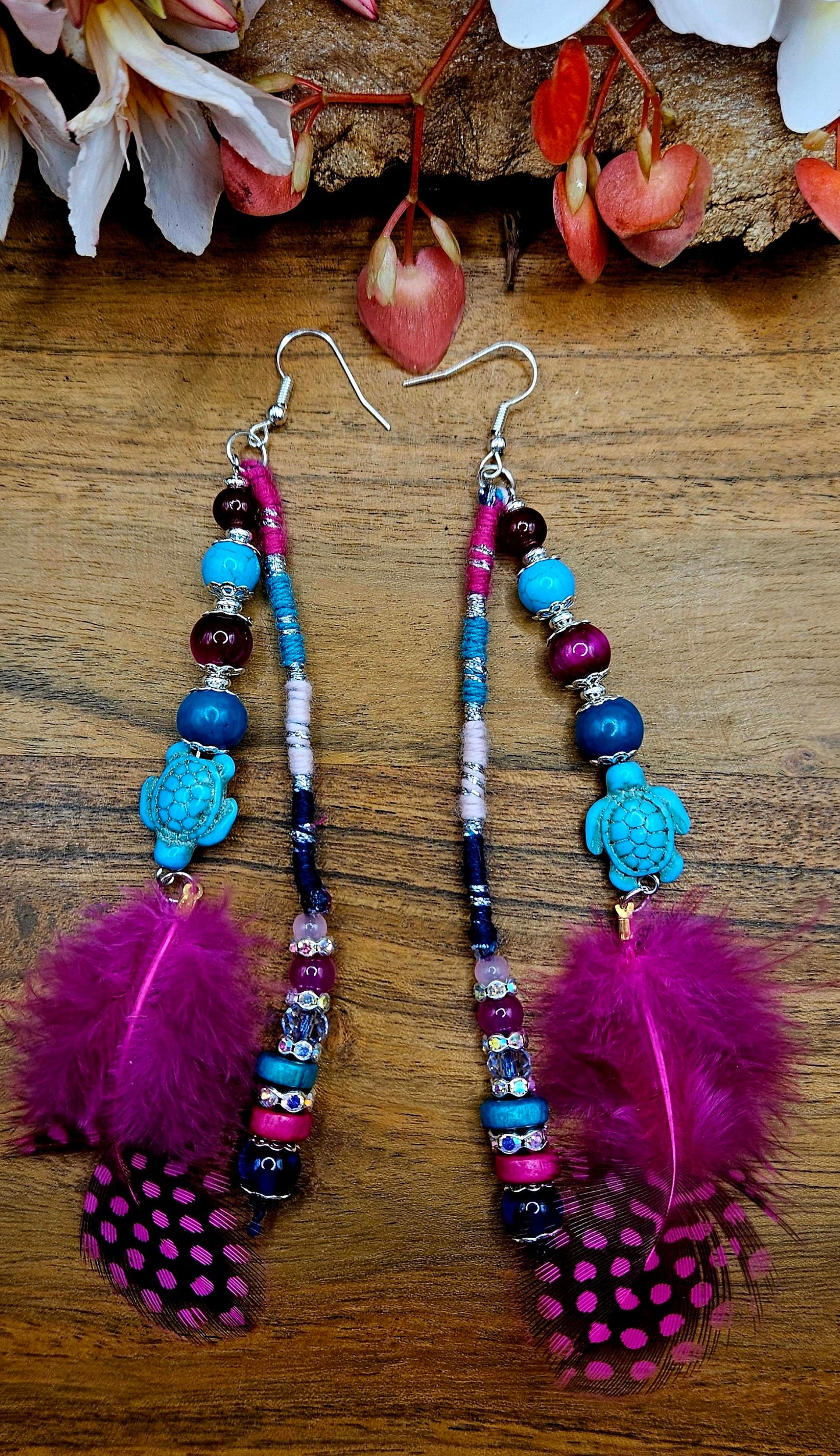 Hairwrap Earrings - Pink Halo