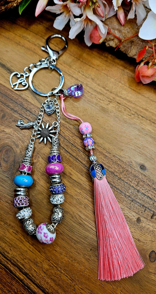 Bag Bling/Keyring - Blush Bloom