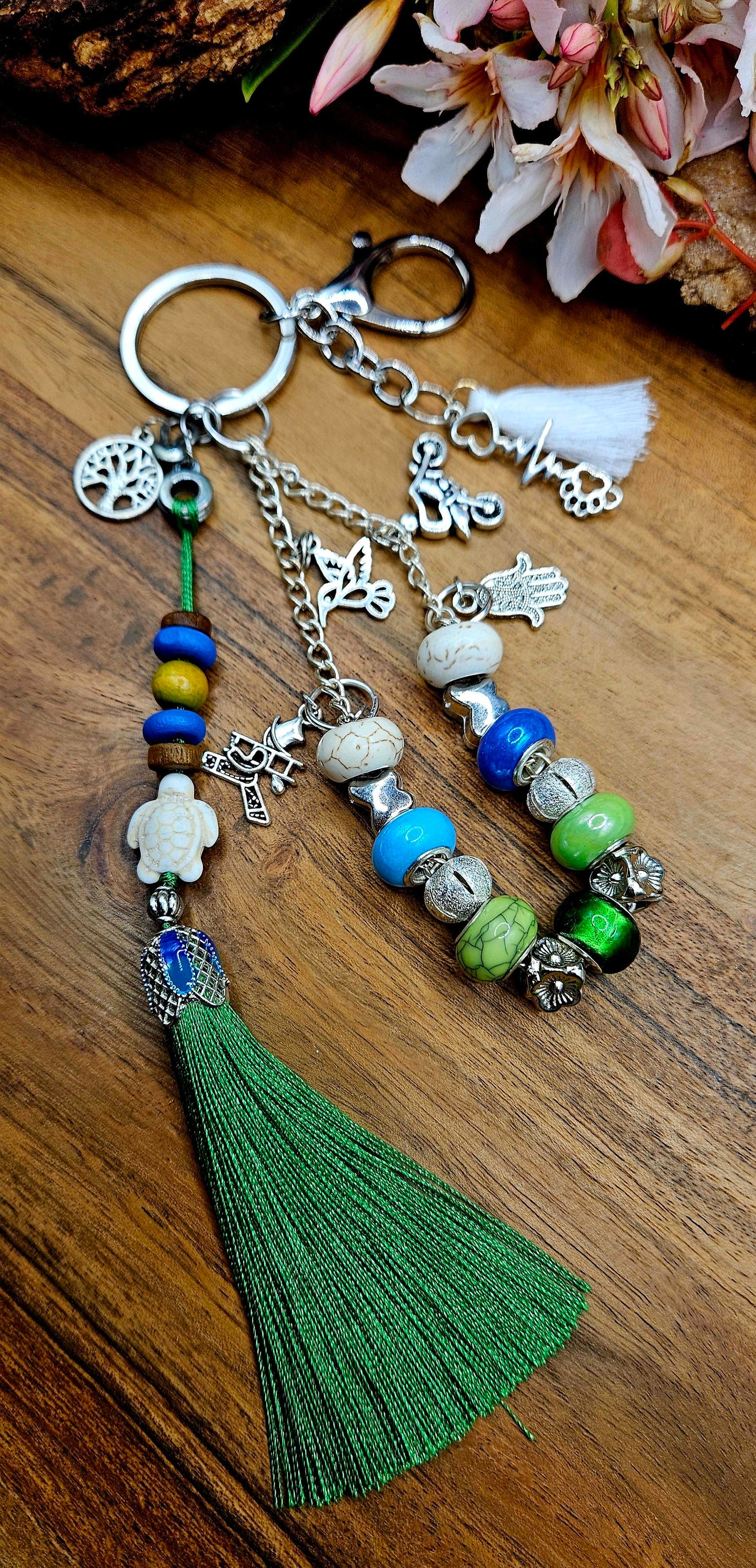 Bag Bling/Keyring - Emerald Whisper