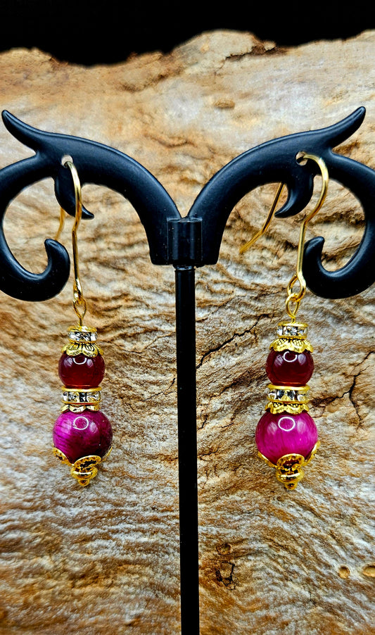 Earrings - Pink Tiger