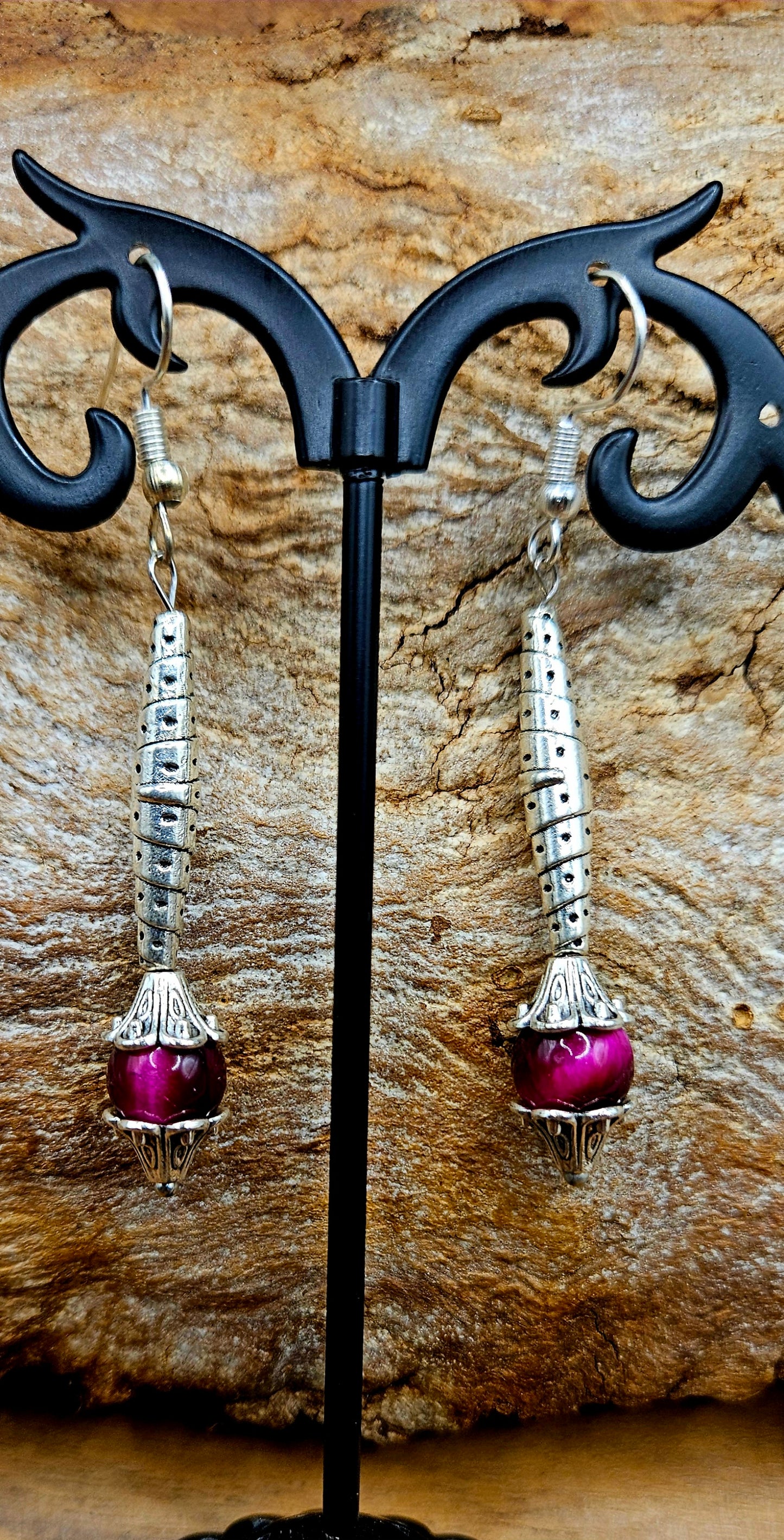Earrings - Silver Tiger