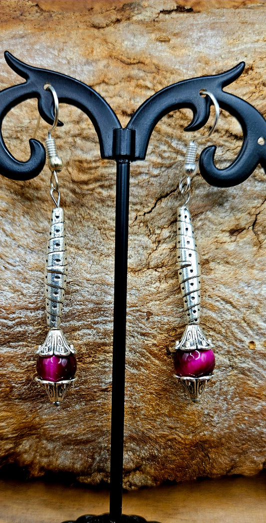Earrings - Silver Tiger